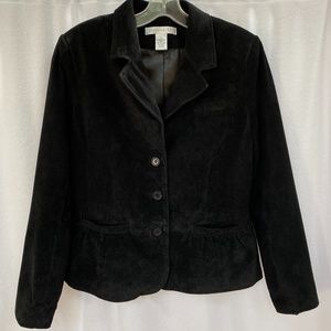 Pursuits, Ltd. Vintage Black Suede Leather Blazer Jacket Size L